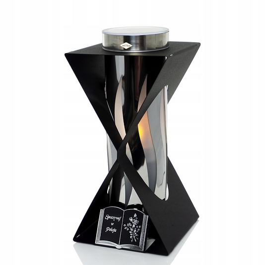 Solárny Znicz SOLAR METAL X SPOČÍVAJ V POKOJI čierno-strieborný